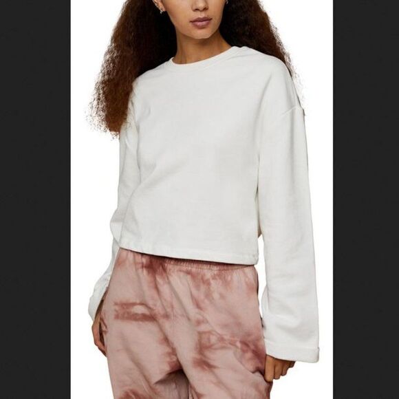 Topshop Tops - Top‎ Shop Ivory Tie Back Sweatshirt Size US 0-2